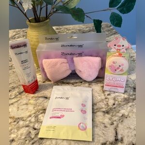 The Crème Shop K-Beauty Self-Care Bundle | Lip Balm, Acne Care, Headband | NWT